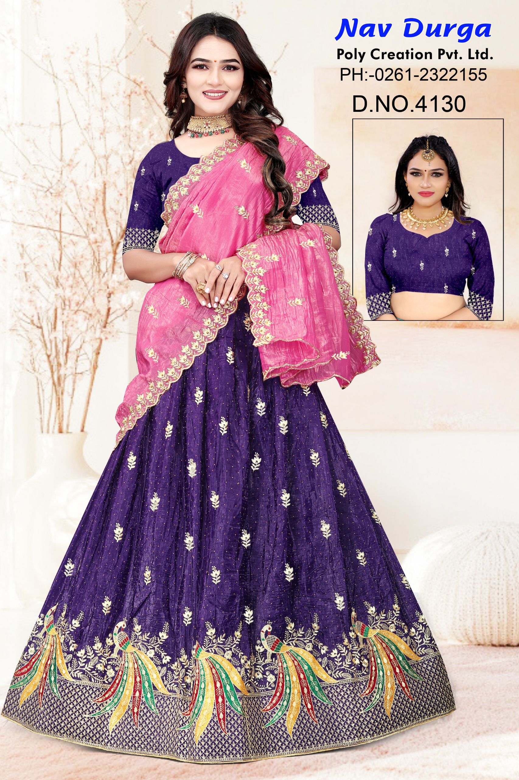 Diya sarees - Crunchy With Zari Buta Lengha